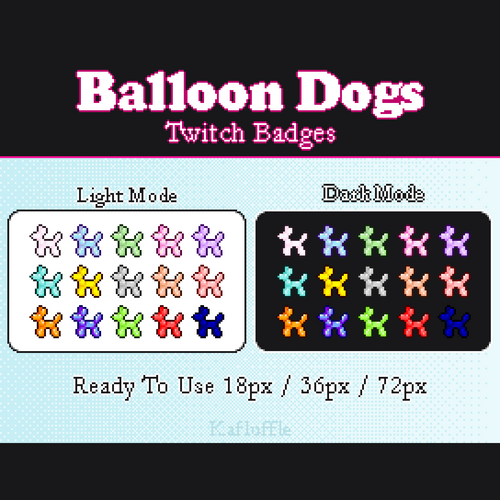 Balloon Dogs Pixel Twitch Badges