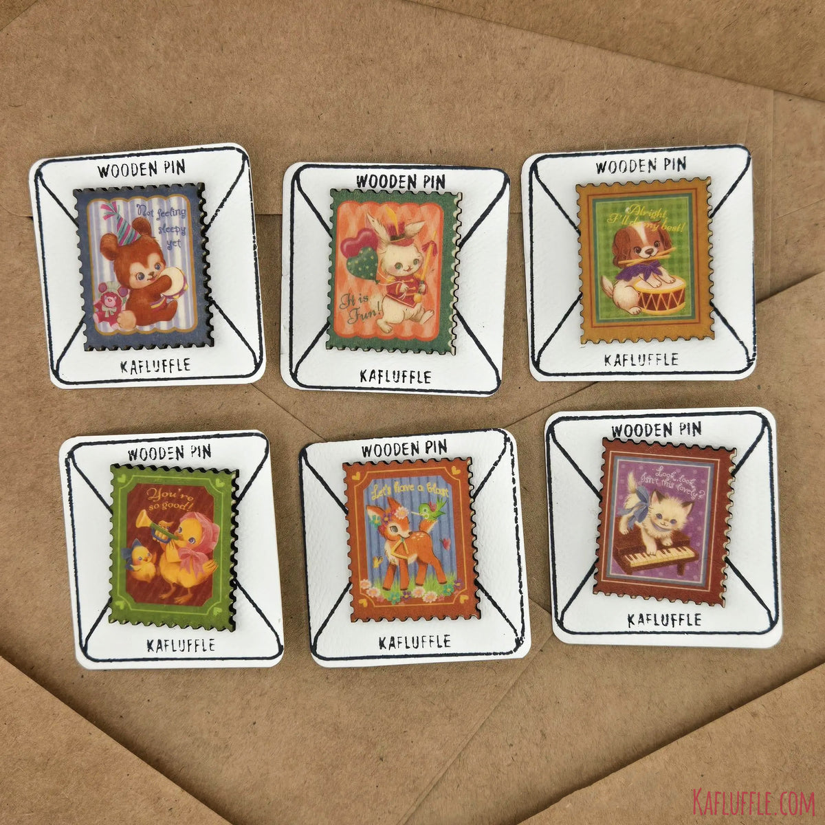 Wooden Stamp Pin